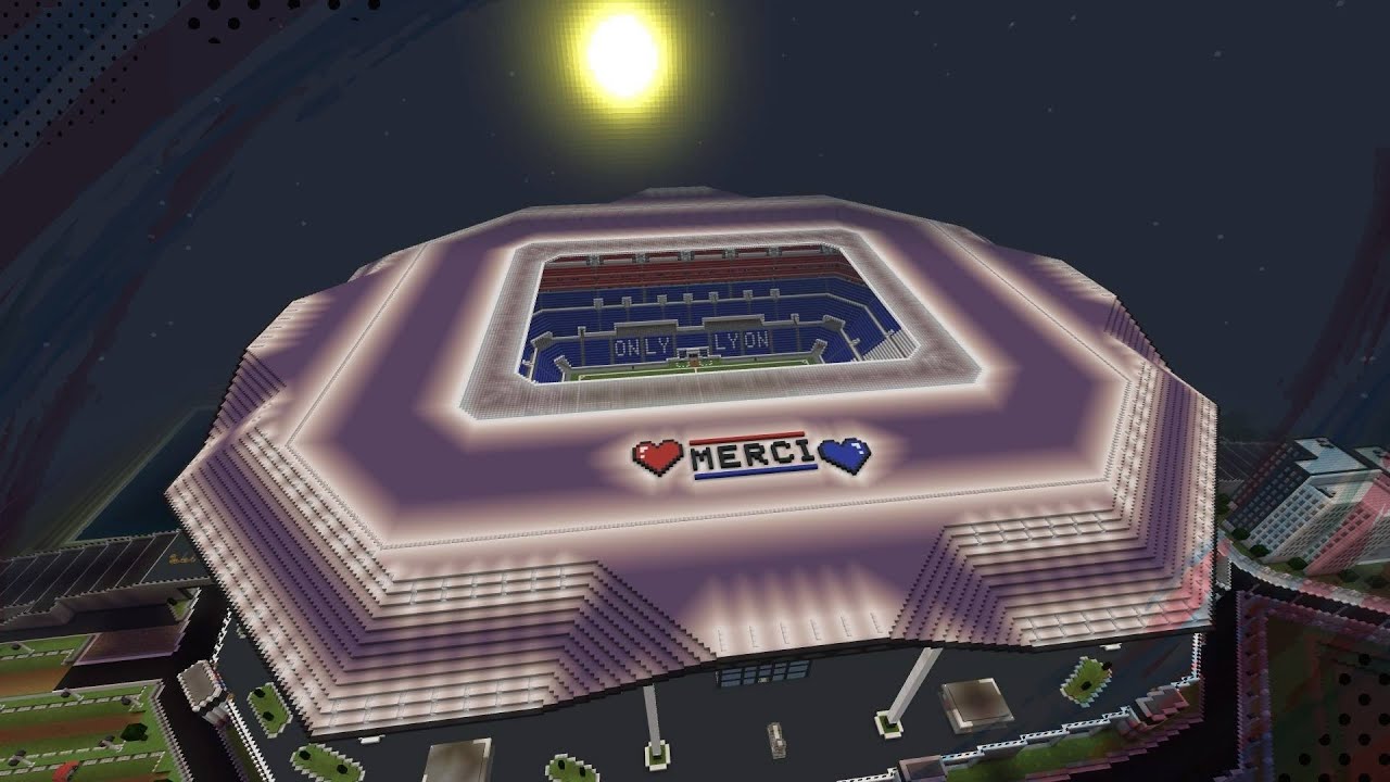 Minecraft STADIUM | Groupama Stadium - PARC OL (By REDSLIPS)