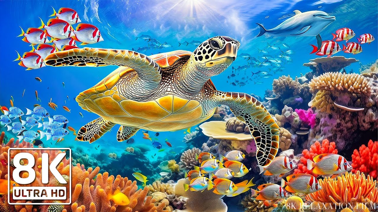 Under Red Sea 8K - Explore the Underwater World and Beautiful Coral Reef Fish for Study, Sleep #7