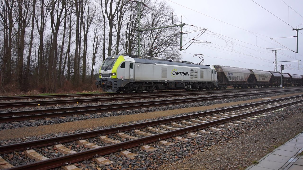 Stadler EuroDual Br.159 CAPTRAIN! Anfahrsound & Laute Lüfter mit schwerem Getreidezug!