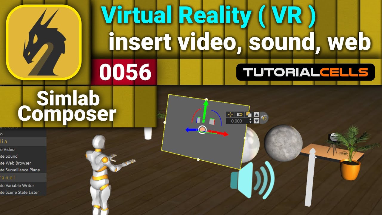 0056. import sound, video, URL in VR in simlab composer