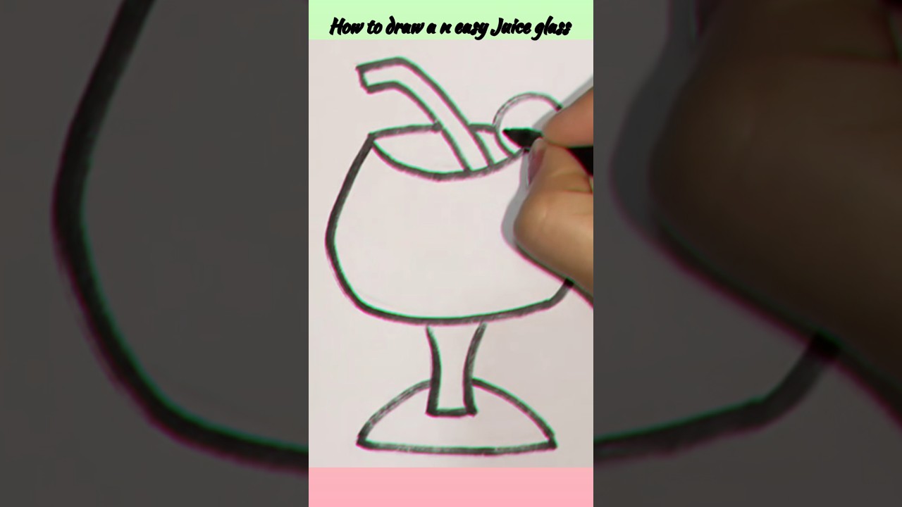 Easy Juice Glass Drawing | Easy Juice Glass Sketch Ideas #shorts #shortsfeed #art #viral #ytshorts