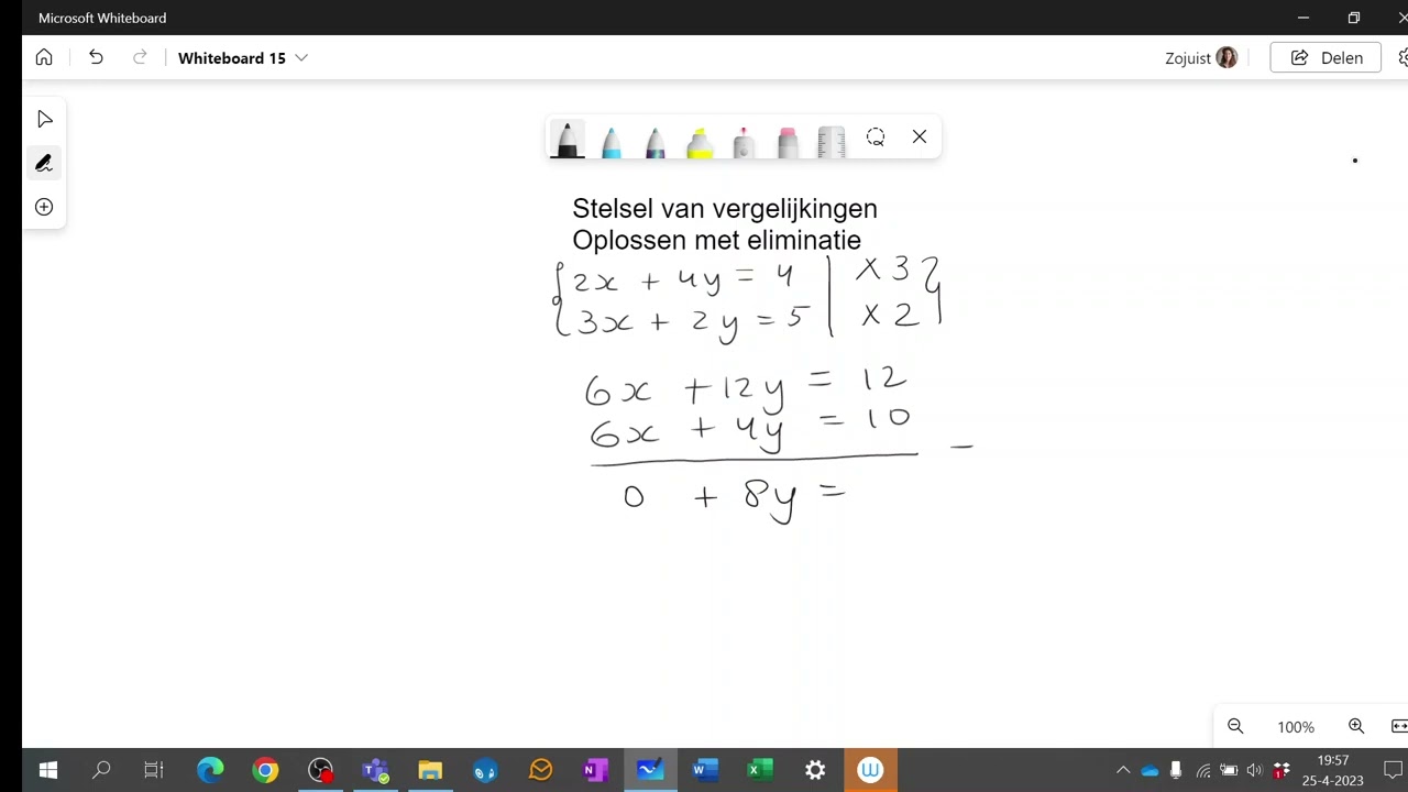 stelsel van vergelijkingen eliminatie