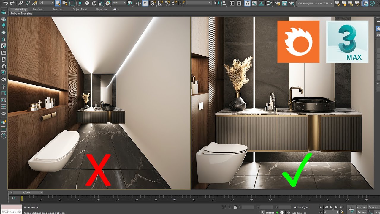 Unikaj tych błęd&oacute;w - kamera w małym wnętrzu [3ds Max + Corona Renderer]
