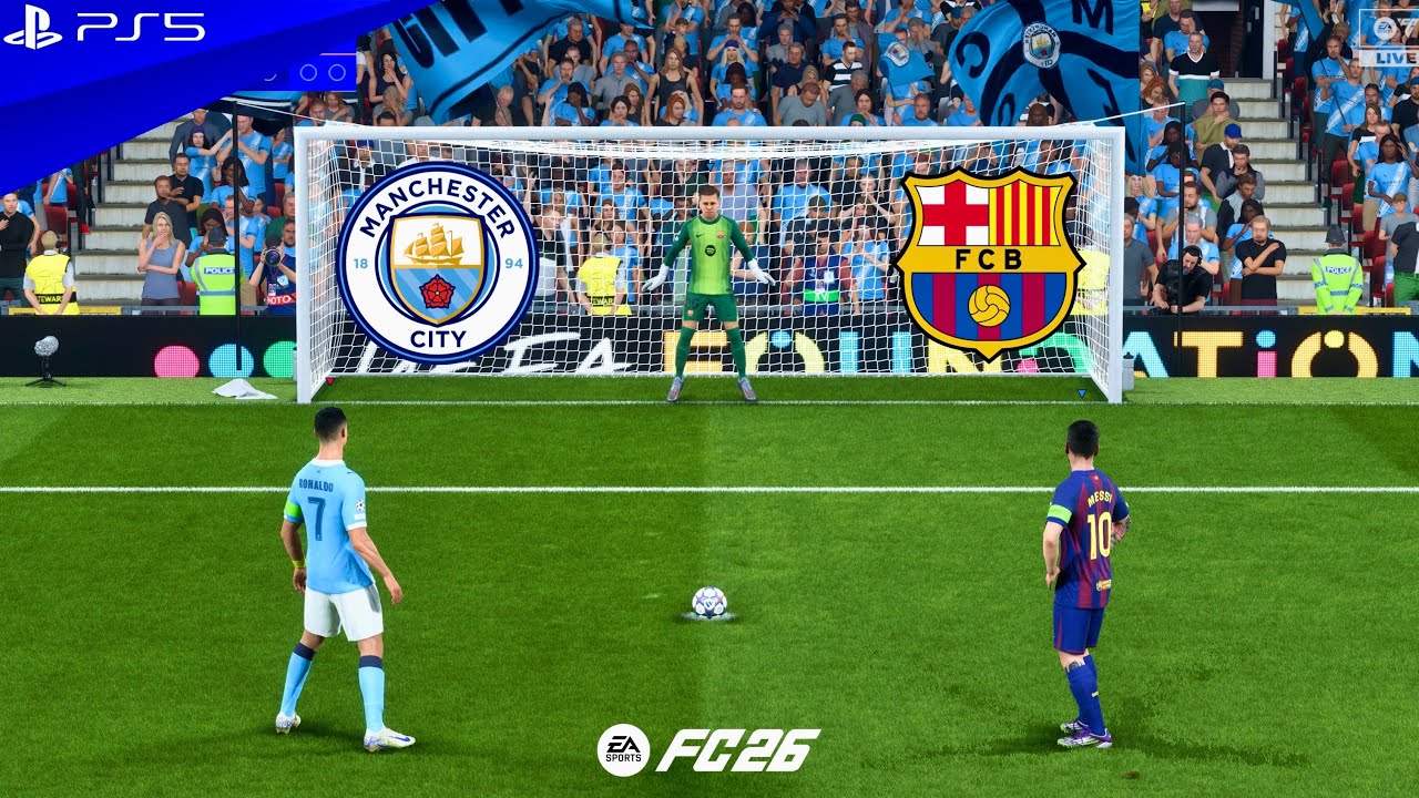 MANCHESTER CITY VS FC BARCELONA | UCL FINAL | RONALDO VS MESSI | FC 26 PENALTY SHOOTOUT - PS5