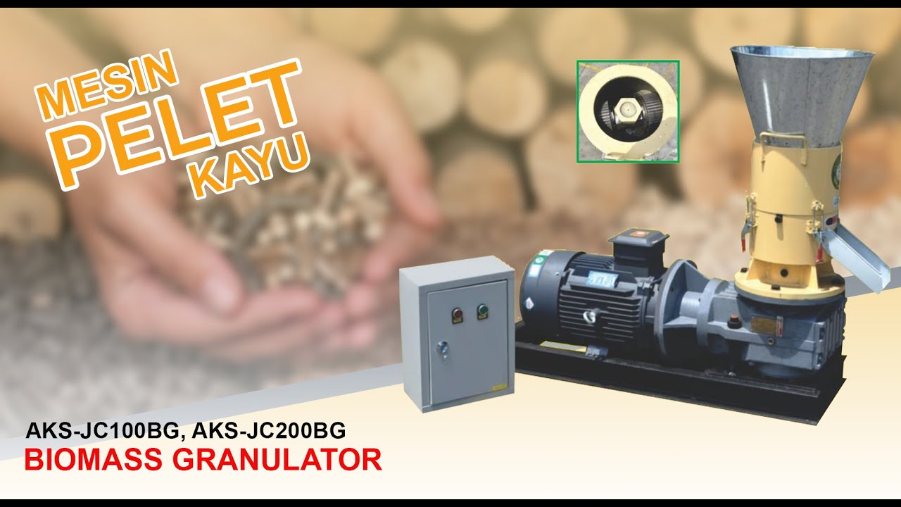Mesin Pelet Kayu - Biomass Granulator Merk AKS-JC100BG, AKS-JC200BG