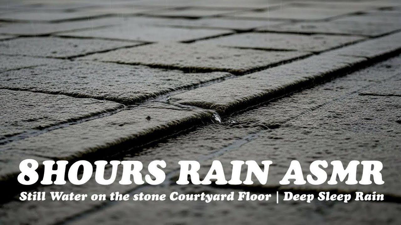 Still Water on the Stone Courtyard Floor | Deep Sleep Rain