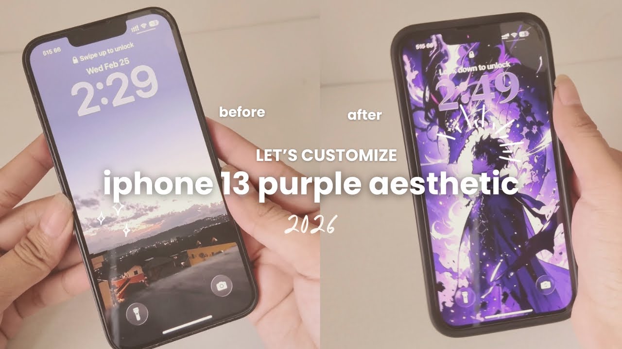 Customize iPhone 13 Starry Night Purple Theme 💜 Aesthetic Home Screen Setup 2026