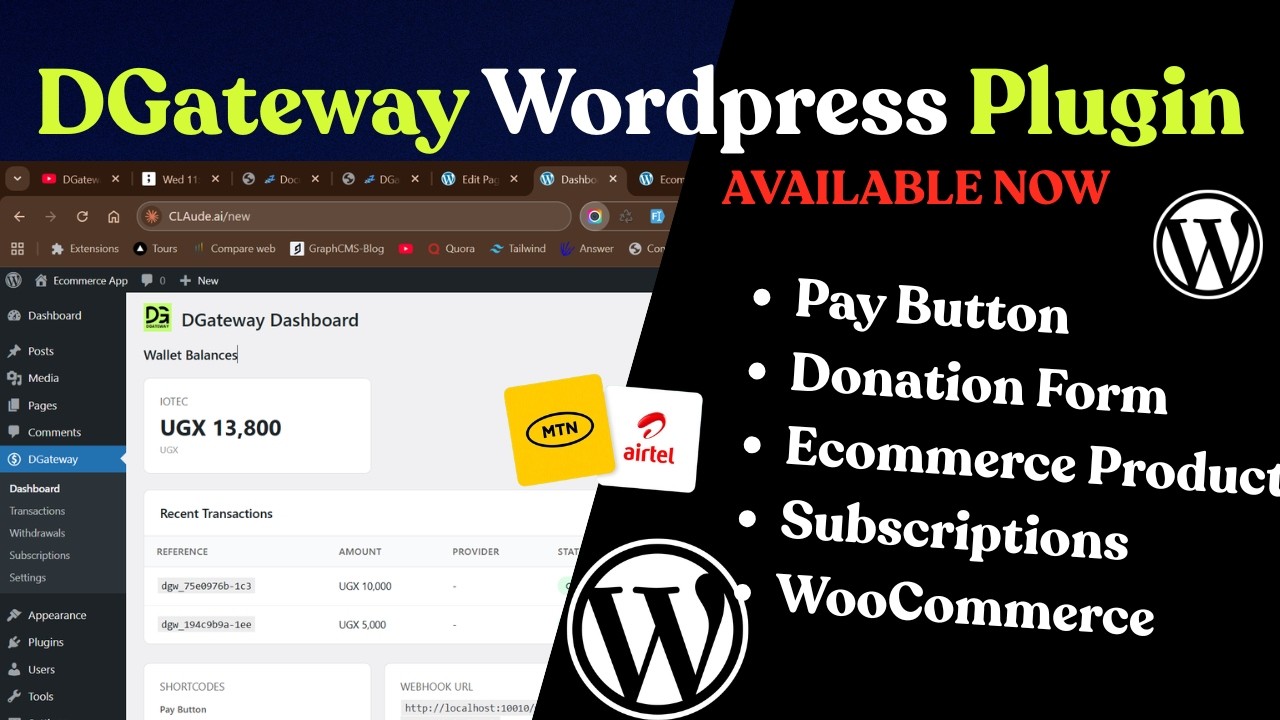 Как принимать платежи через мобильные платежи на WordPress в Уганде | Демонстрация плагина DGateway