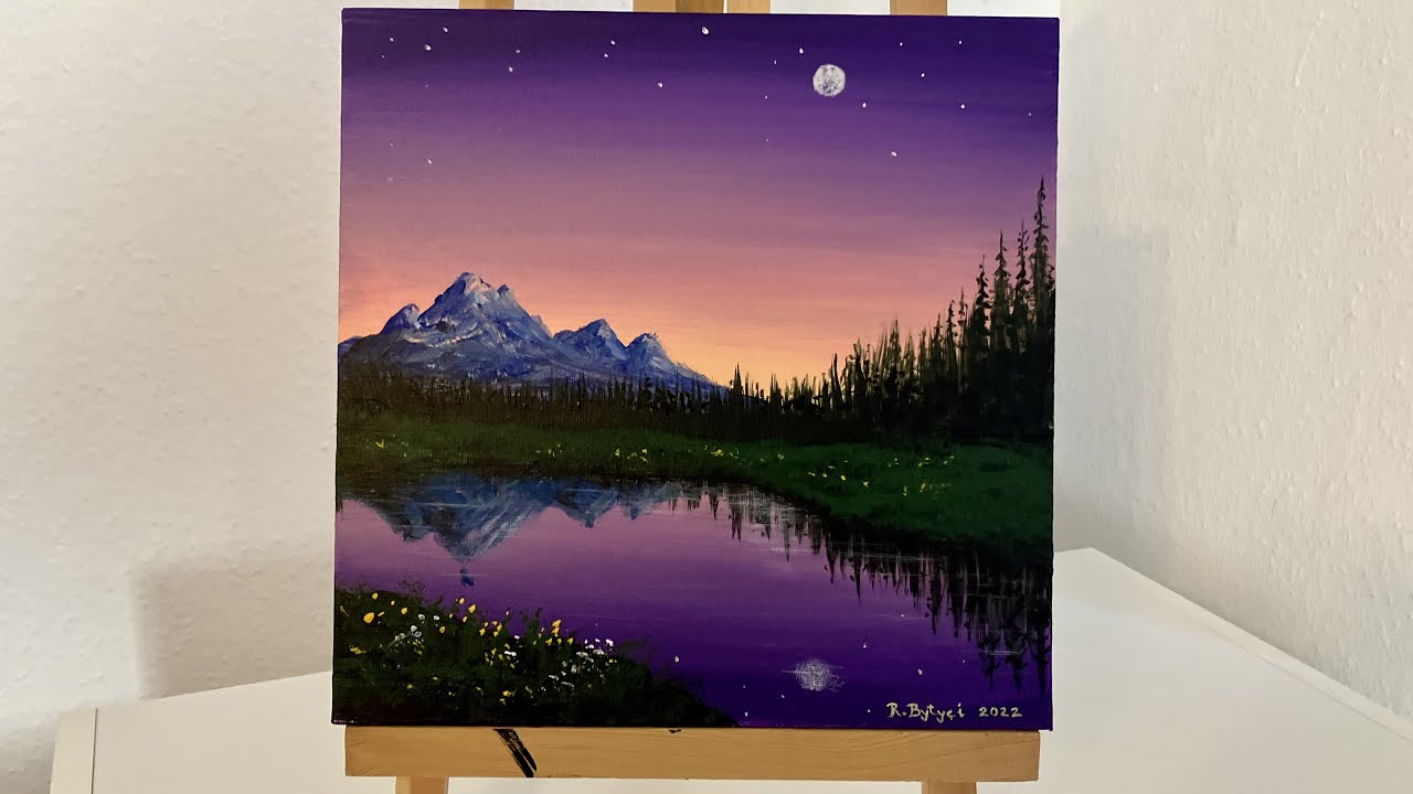 Sunset Painting / Acrylic Painting for Beginners Step by Step