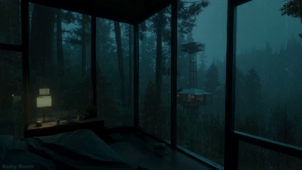 Sleep in 5 Minutes 🌧️ Gentle Rain & Soft Thunder | Dark Ambience for Sleep, Relax & Study