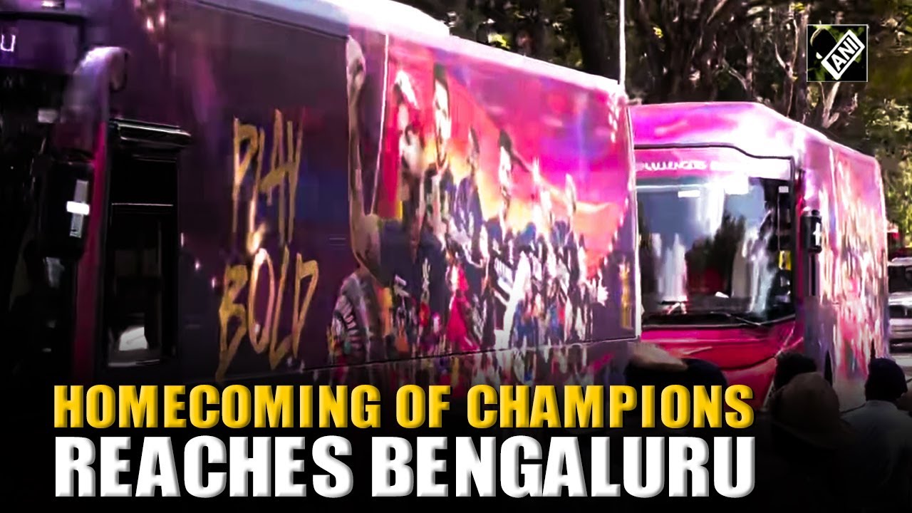 IPL Champions RCB reaches Bengaluru, greeted by loud cheers by fans