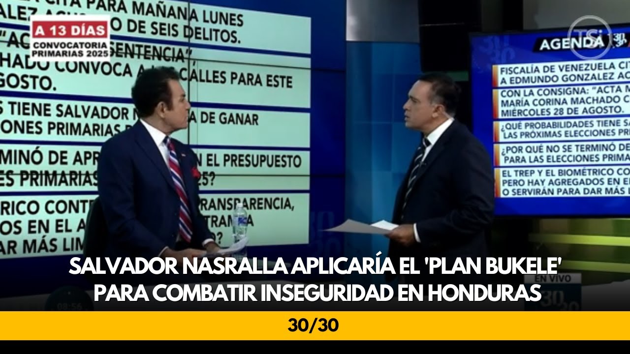 Salvador Nasralla aplicaría el 'Plan Bukele' para combatir inseguridad en Honduras