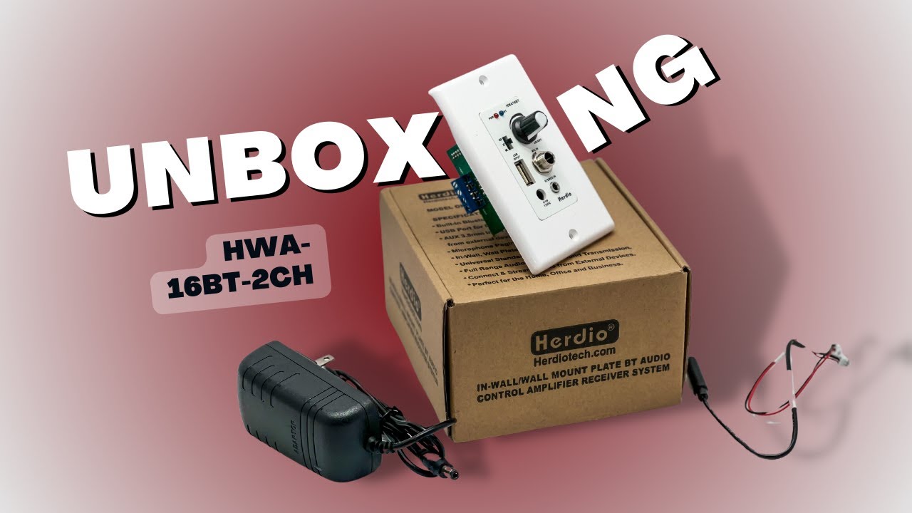 Herdio In-Wall Audio Control Amplifier for Home Theater Sound Integration, Bluetooth Compatible（2ch）