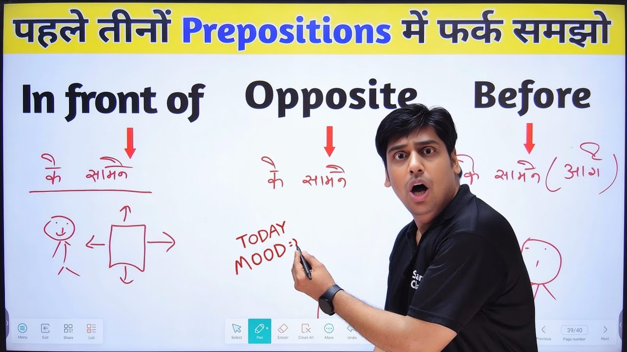 गहराई से समझो Preposition, इंग्लिश में In front of और Opposite में फर्क समझो, Learning English today