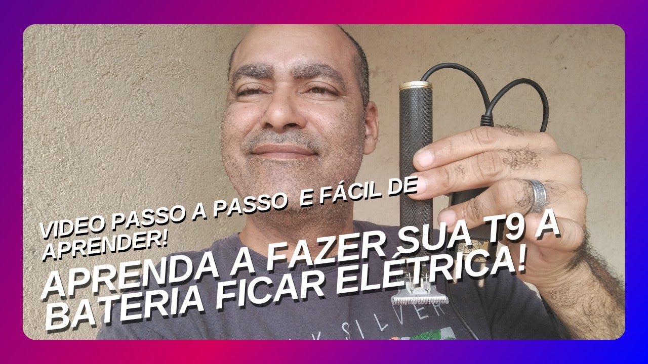 PASSO A PASSO máquina de cortar cabelo T9 a BATERIA passando ela para ELÉTRICA! Com CABO USB!