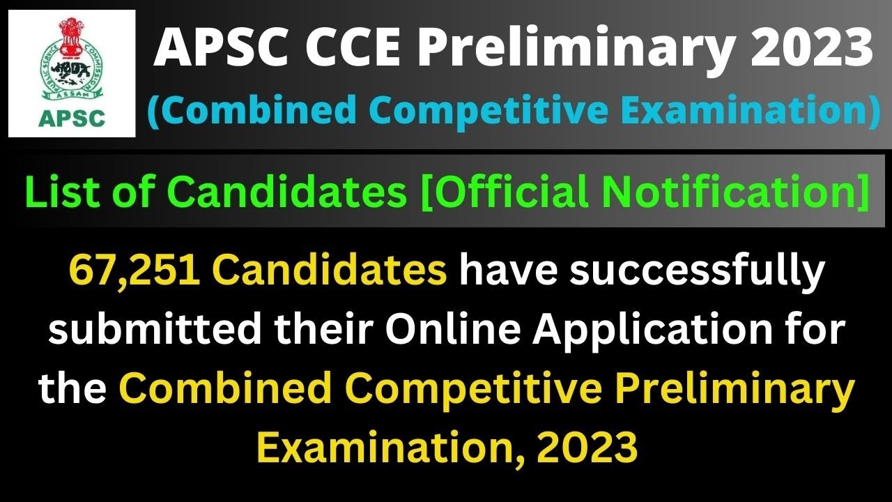 APSC CCE Preliminary 2023: List of Candidates [Official Notification]