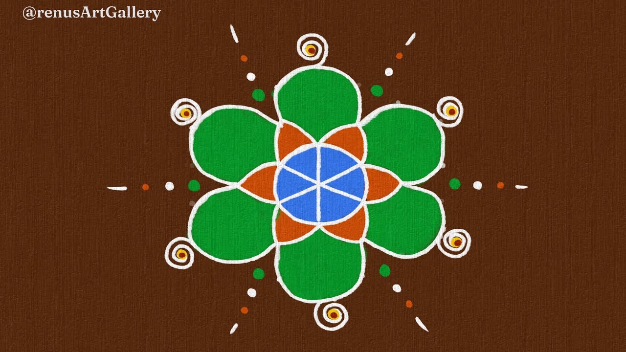 7*4dots Republic day rangoli | independence day rangoli| easy rangoli #renusRangoli