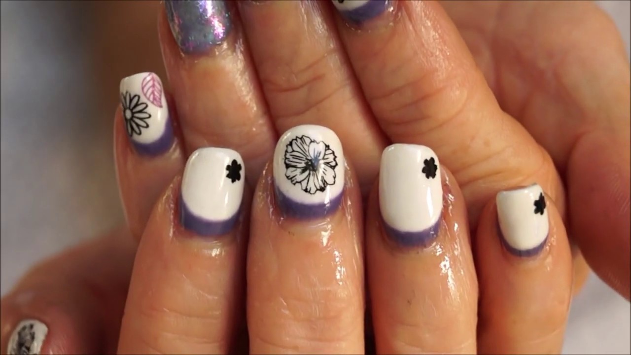 French inversée en Vernis semi permanent +Stamping