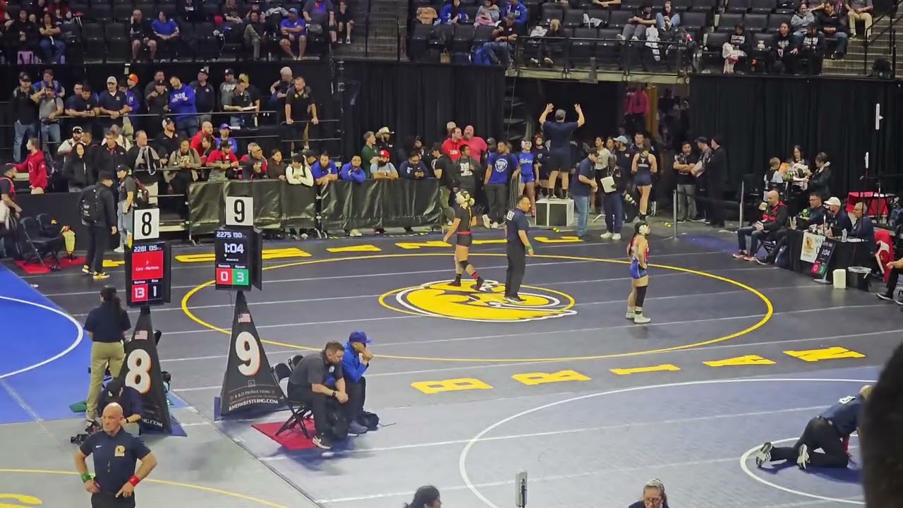 MEM.California State Championships 2/27/2025-3/1/2025 Bakersfield 130 lbs. 8th in State 🤼‍♀️💛🖤❤️🎉🏅