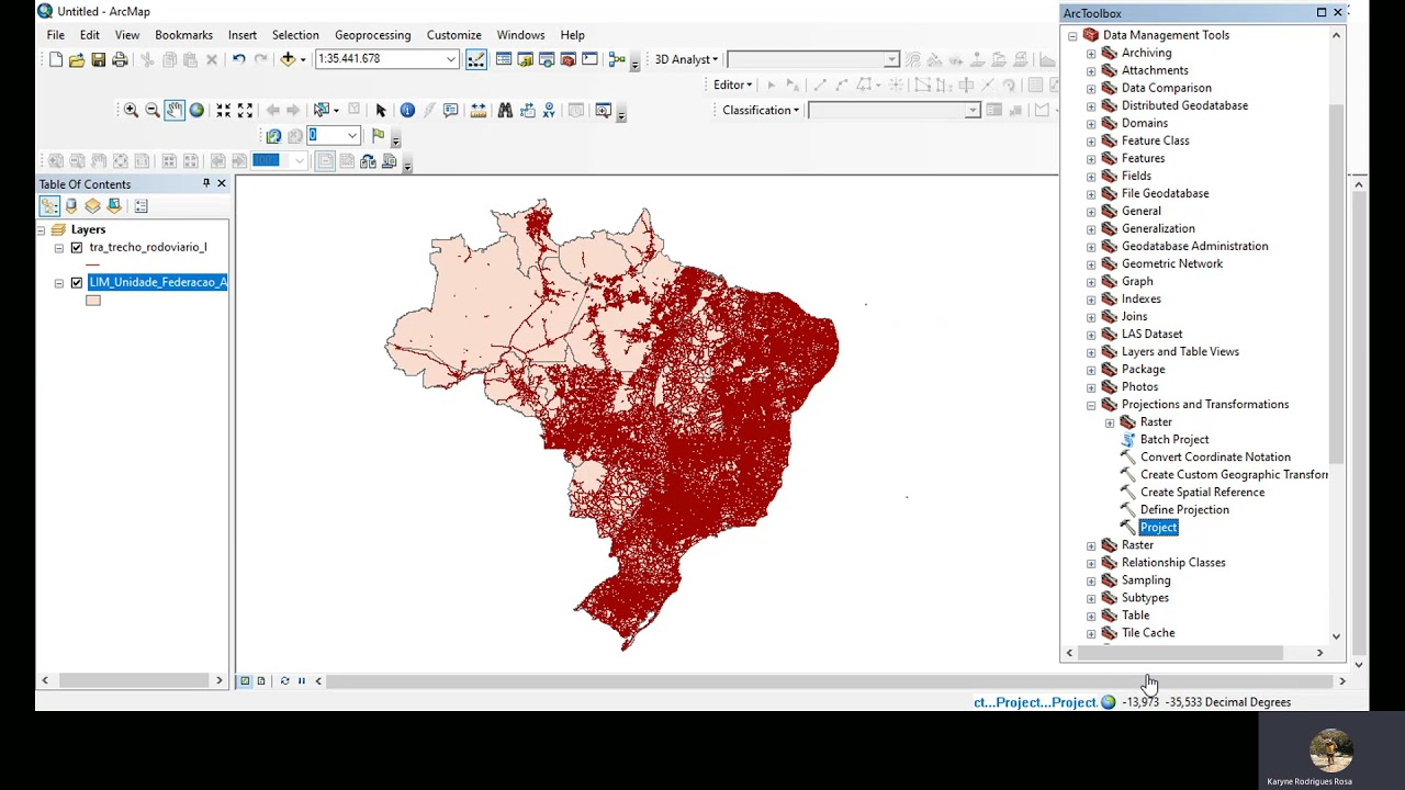 COMO MUDAR O SISTEMA DE COORDENADAS NO ARCGIS (2021)