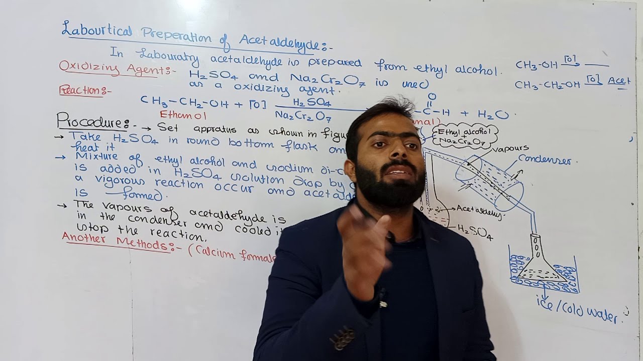 Preparation of acetaldehyde || Laboratory method || 12th Class chemistry || Chapter number 12