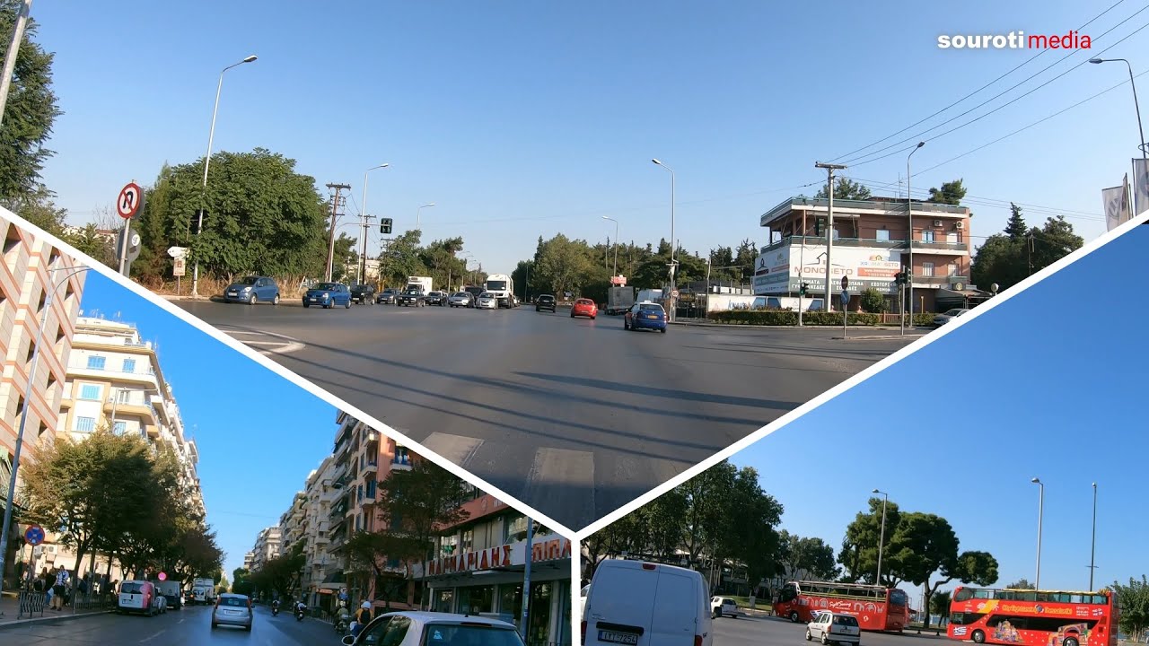 Driving to the city center - Thessalonikh 2021 4K