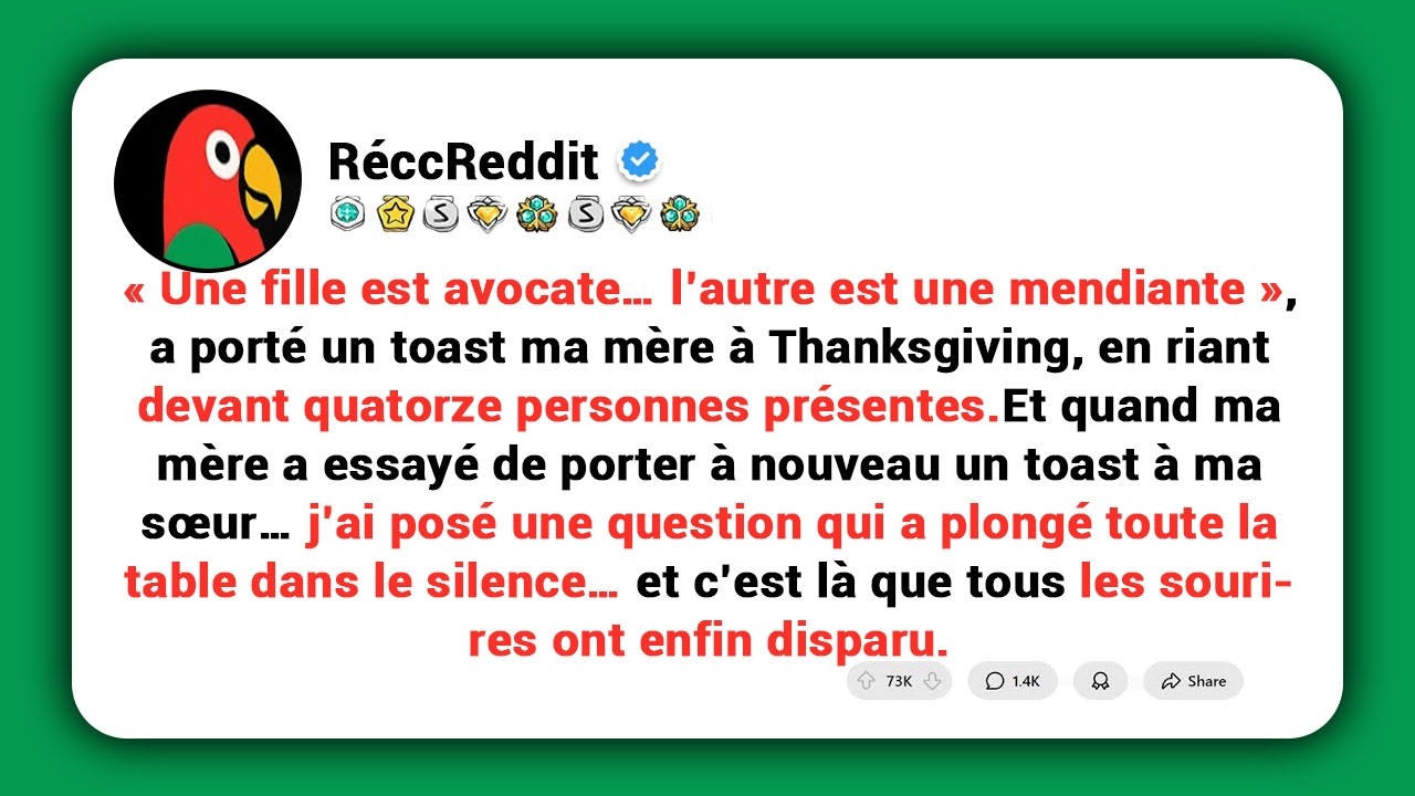 Ma mère a annoncé : « J’ai deux filles. L’une est une avocate célèbre, l’autre est une mendiante… »