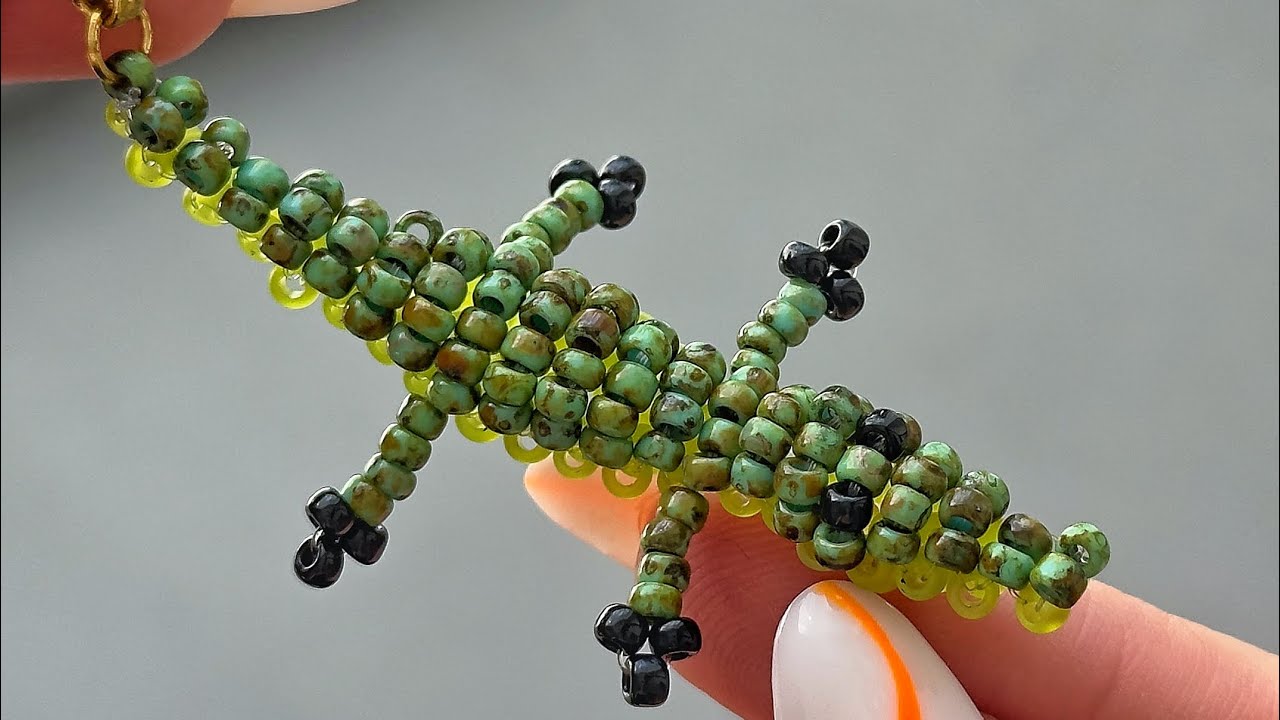 Beaded Crocodile Charm 🐊 | Easy Animal Beadwork for Beginners