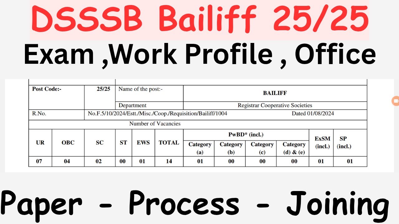 DSSSB Bailiff 25/25 | COMPLETE DETAILS | LATEST UPDATE #dsssb