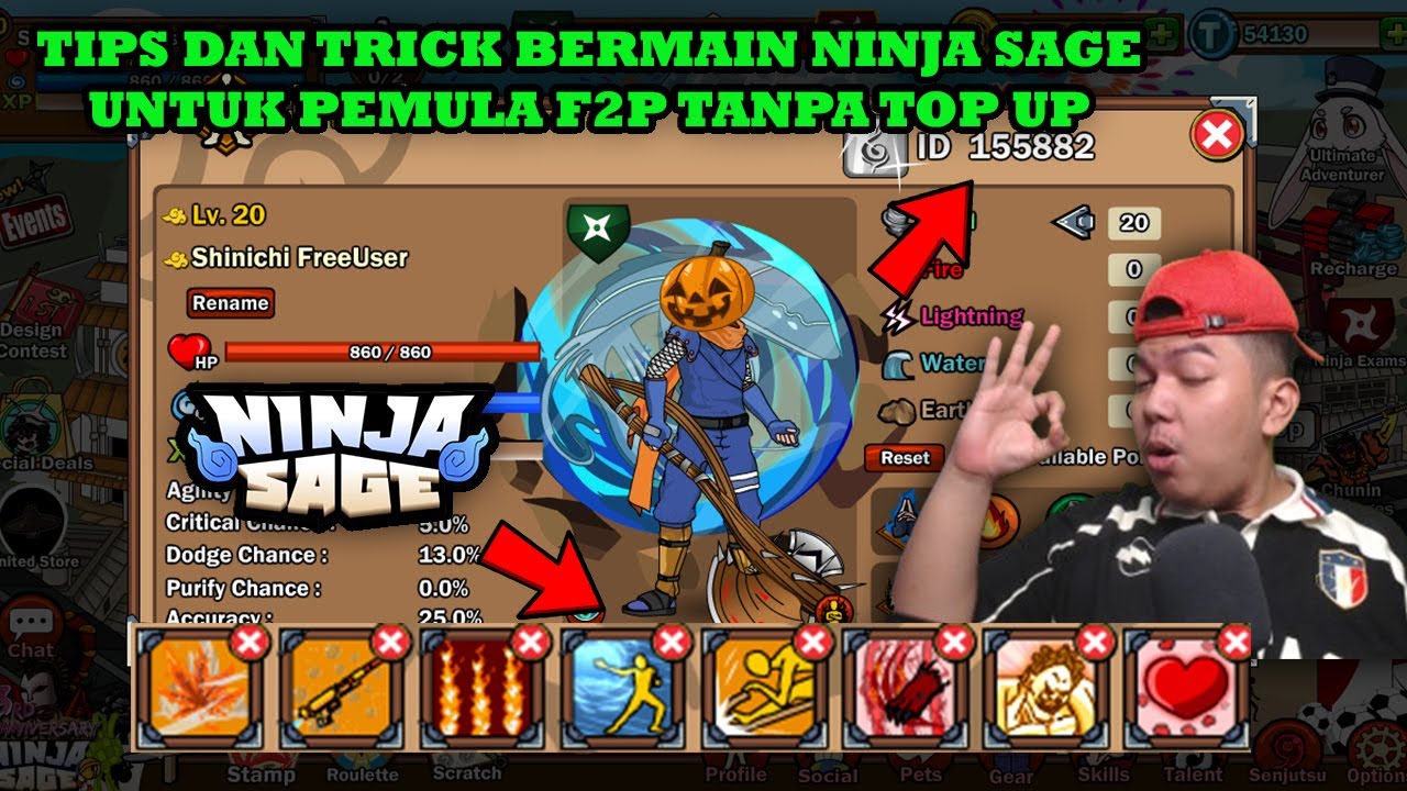 TIPS DAN TRICK TERBARU NINJA SAGE BAGI PEMULA F2P TANPA TOP UP! FREE USER WAJIB NONTON! - Ninja Sage