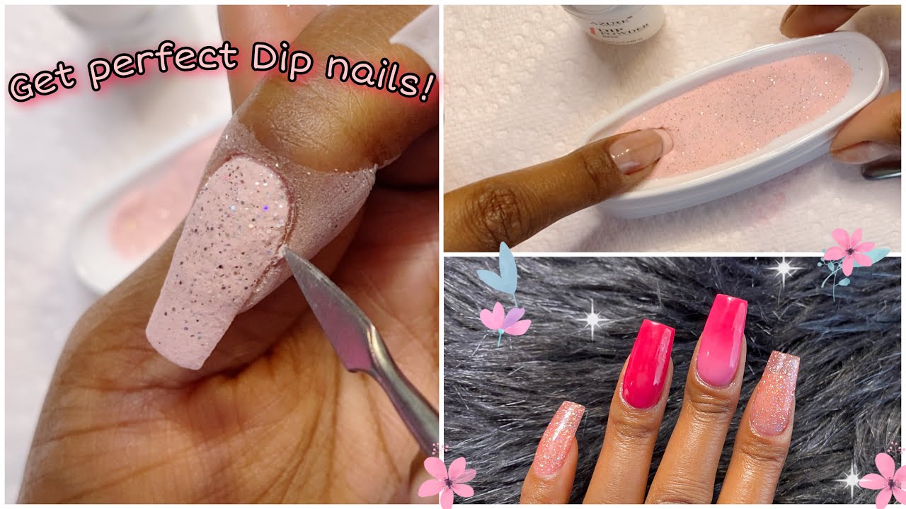 Azure Beauty Pink Dip powder Kit | how to do DIP POWDER nails start to finish