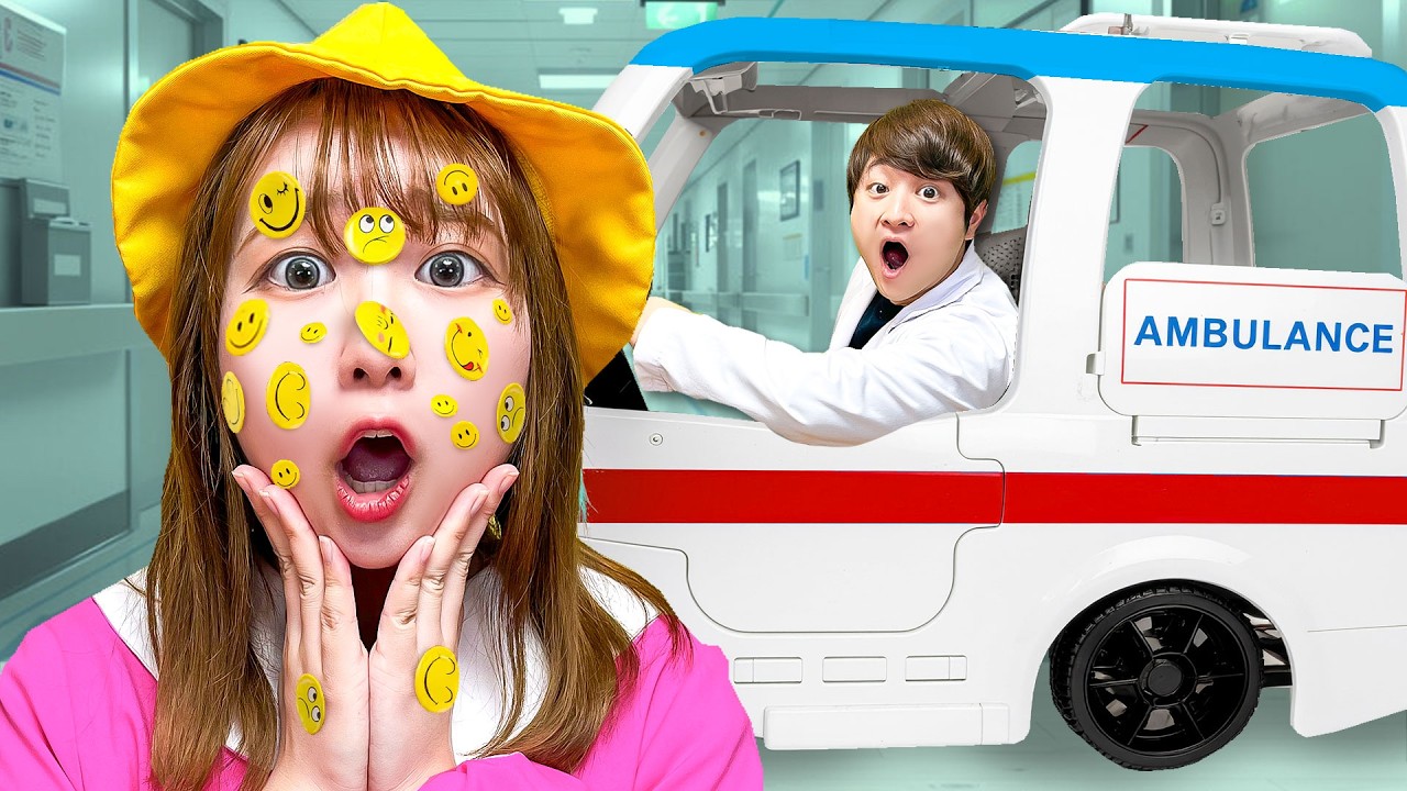 【寸劇】やめて〜！わがままな幼稚園児の妹にはシールでイタズラしちゃえ！私は悪くないもん...！シールが取れないから救急車で病院に行かなきゃ！