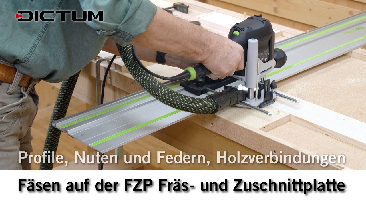 Nuten fräsen, Kanten abrunden, Holzverbindungen fräsen mit der FZP Fräs- und Zuschnittplatte #dictum