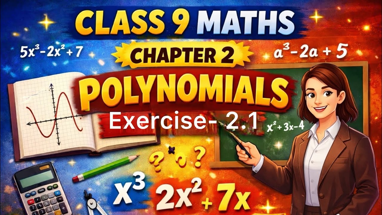 📘 Class 9 Maths | Chapter 2 – Polynomials | Exercise 2.1 | NCERT Solutions | by Simmi Sikka 