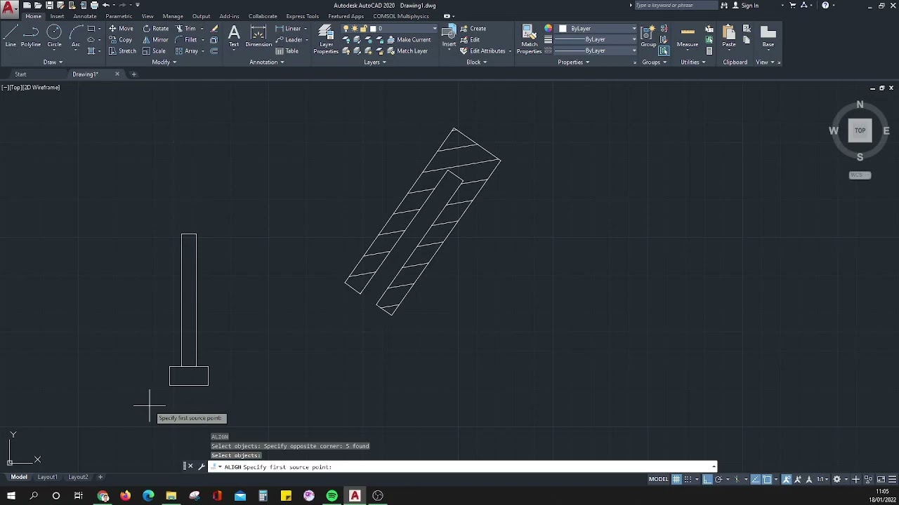 COMO ALINHAR OBJETOS NO AUTOCAD? [Align]