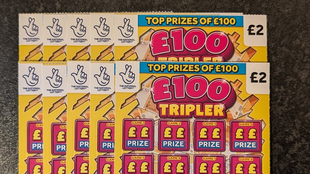20 funt&oacute;w z zupełnie nowej karty zdrapki Tripler Allwyn UK ​​National Lottery o wartości 100 funt&oacute;w