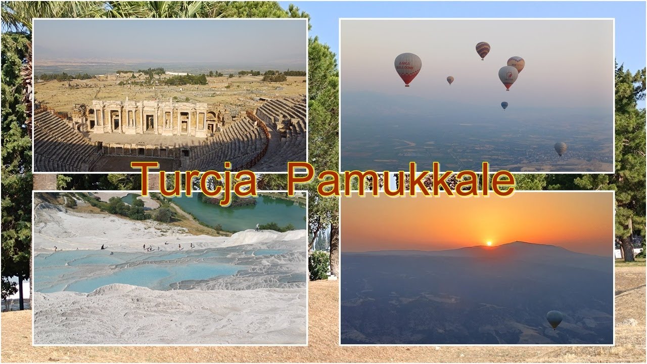 Turcja.  Pamukkale.  Lot balonem. Hierapolis. Wapienne tarasy.
