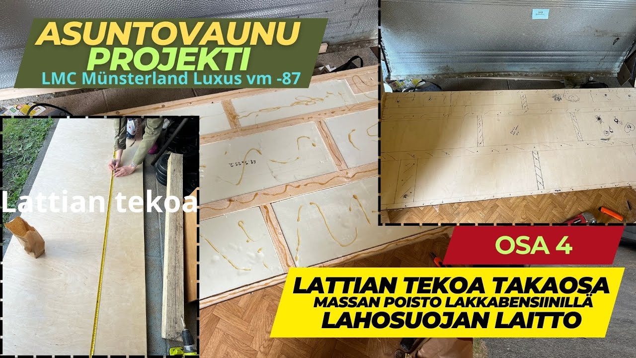 Asuntovaunu korjaus #4, Uuden lattian laittoa, ja massojen poistoa