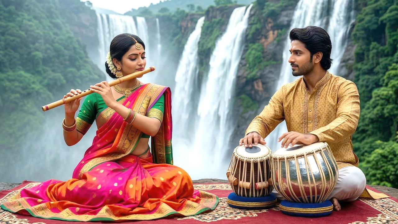 Serene Indian Instrumental – Flute, Sitar & Tabla Relaxation