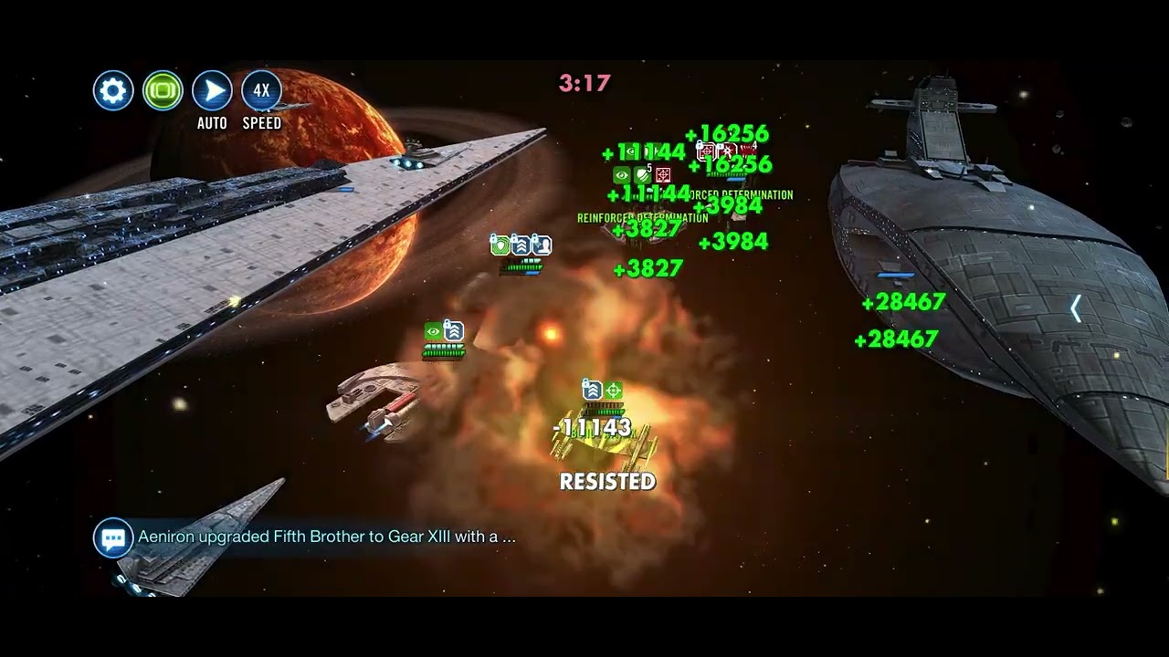 SWGOH Executor vs Leviathan fleet win tactic