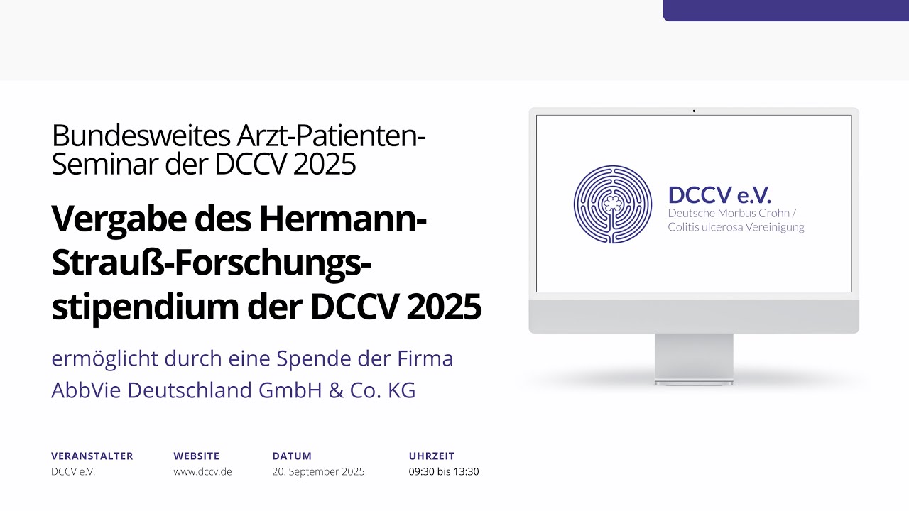 Bundesweites APS 2025 der DCCV: Vergabe des Herrmann-Strauß-Forschungsstipendium 2025