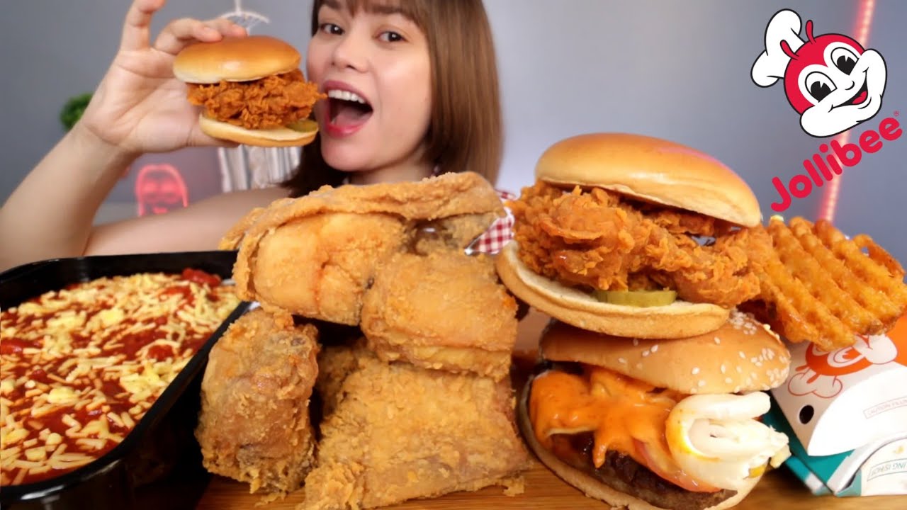 JOLLIBEE OVERLOAD MUKBANG | chick’nwich, spicy champ, chickenjoy, spaghetti etc.