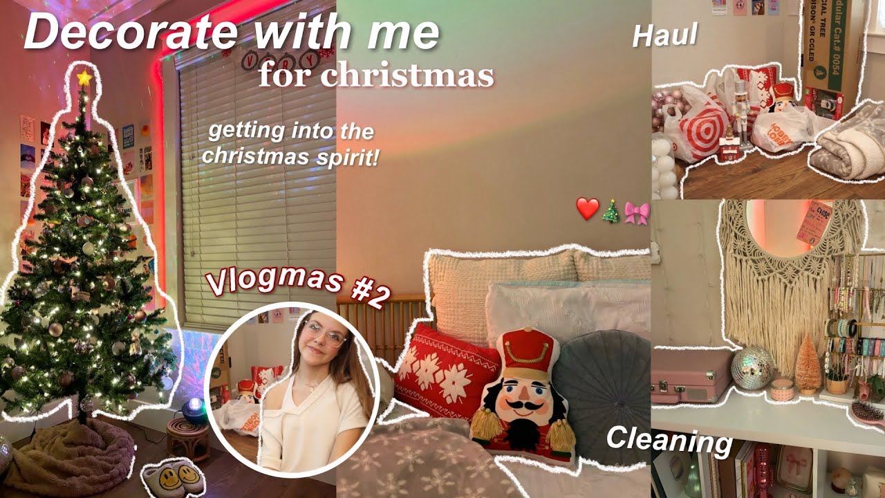 DECORATE w/ me for christmas!✨ cleaning, dec reset, shopping, and more 🎀🎅🏼 // vlogmas #2