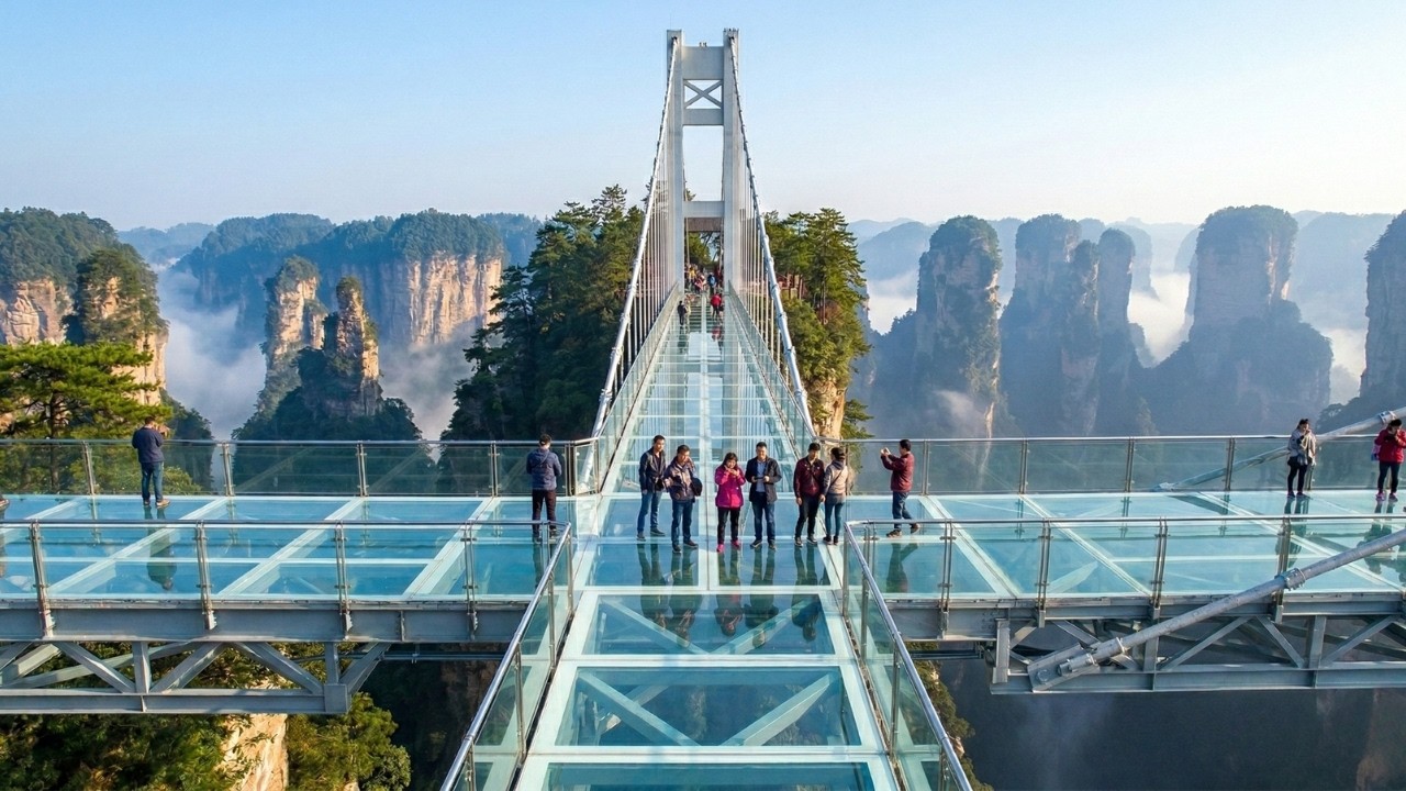 Inside the Zhangjiajie Glass Bridge: How China Built It Over a Canyon (Full Process)