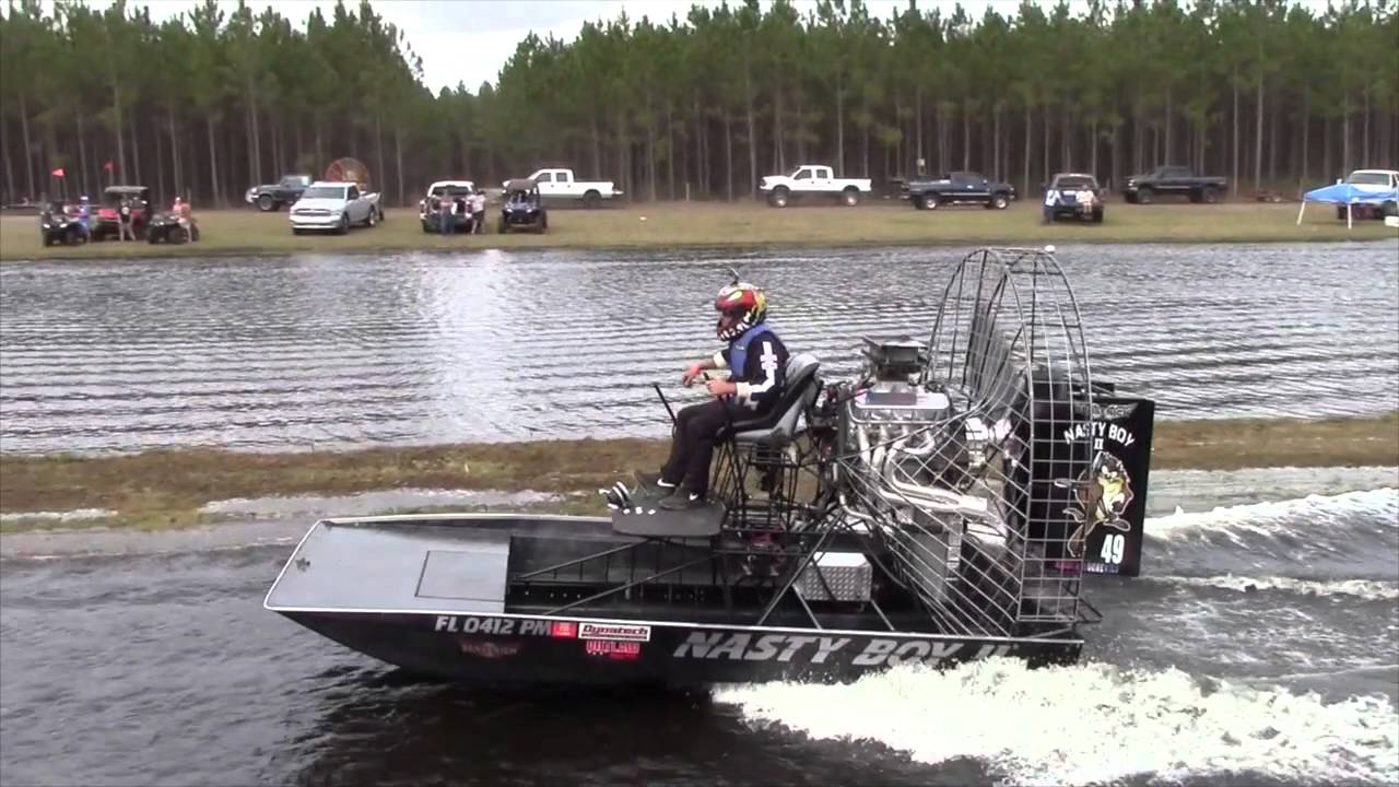 Airboat Racing at Hog Waller Mud Bog March 2016