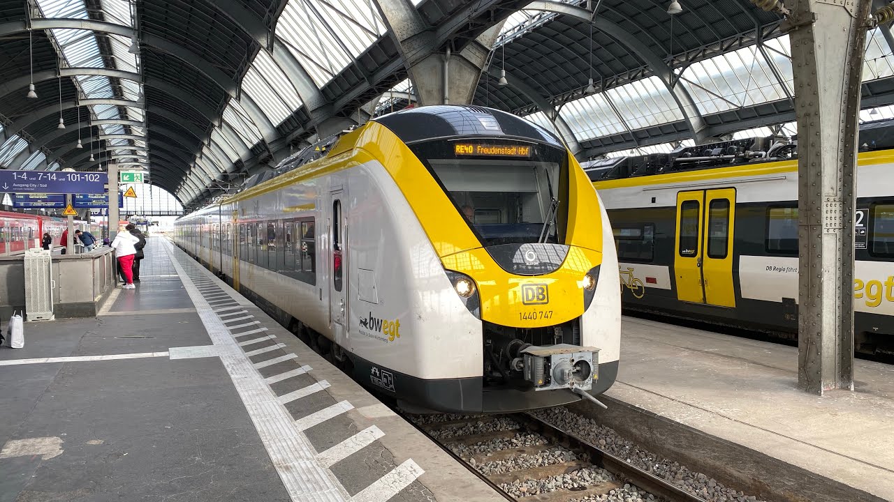 In der bwegt Grinsekatze Br 1440 5-Tlg als RE40 von Karlsruhe nach Rastatt mit Sound & Vmax.160 km/h