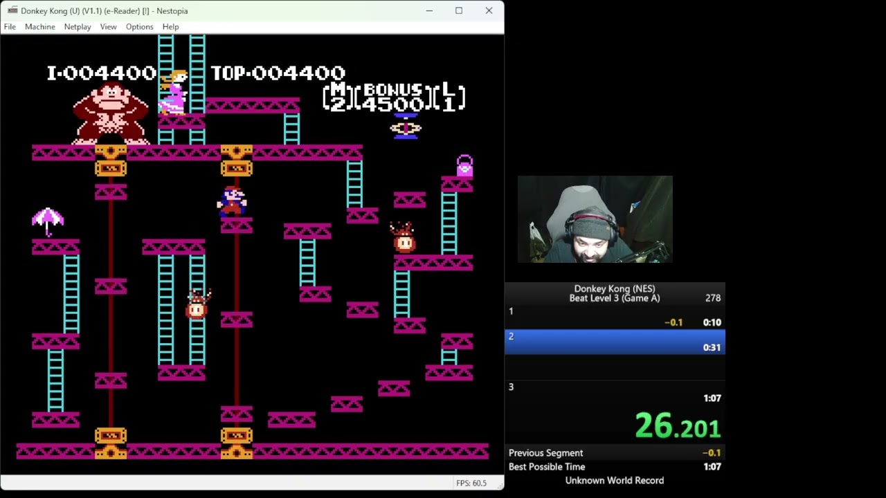 Donkey Kong (NES) 1loop 3 Rounds Time 