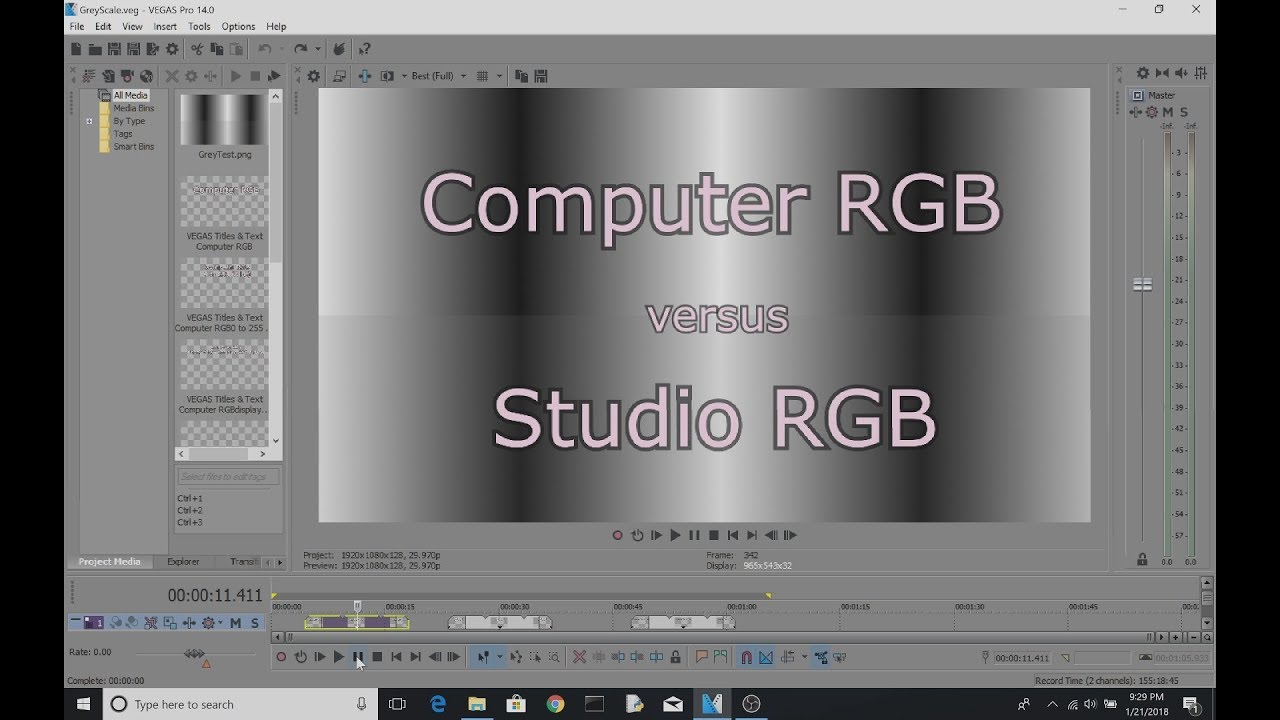 Vegas Pro: #1 Computer RGB Vs Studio RGB