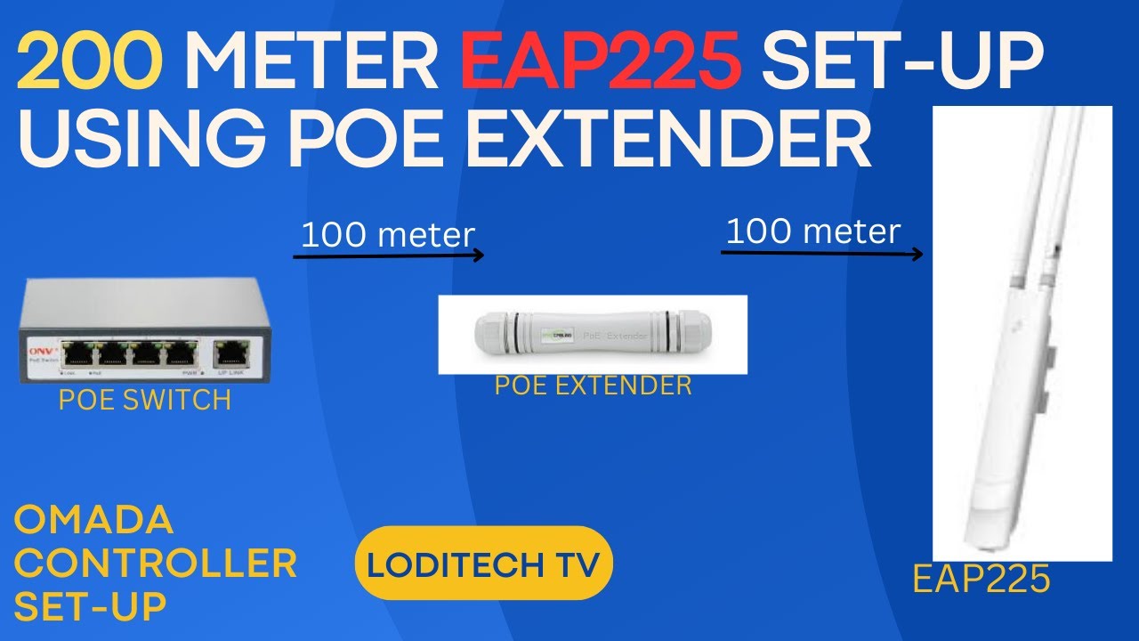 200 METER EAP225 SET-UP USING POE EXTENDER