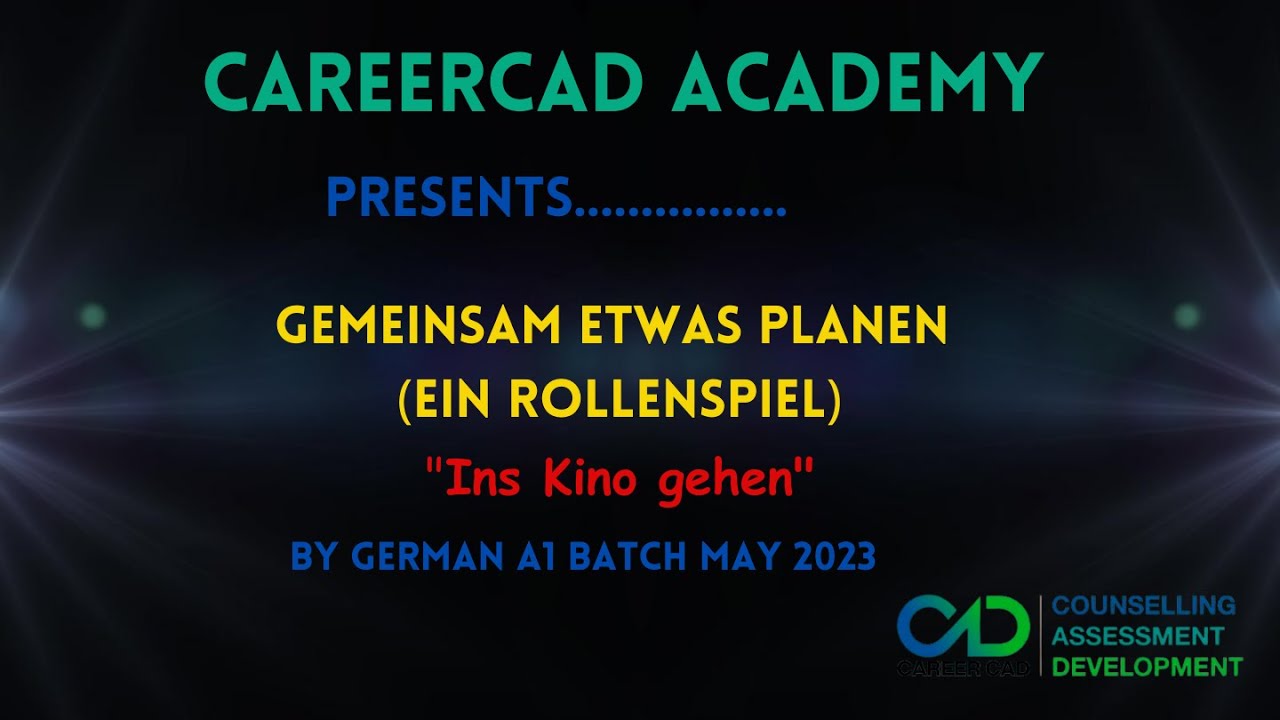 GEMEINSAM ETWAS PLANEN, A2/B1 Mündliche Prüfung, Ins Kino Gehen, Ein Rollenspiel von CareerCAD